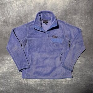 Patagonia Re-Tool Snap-T Fleece Pullover Jacket Womens Small Purple Periwinkle